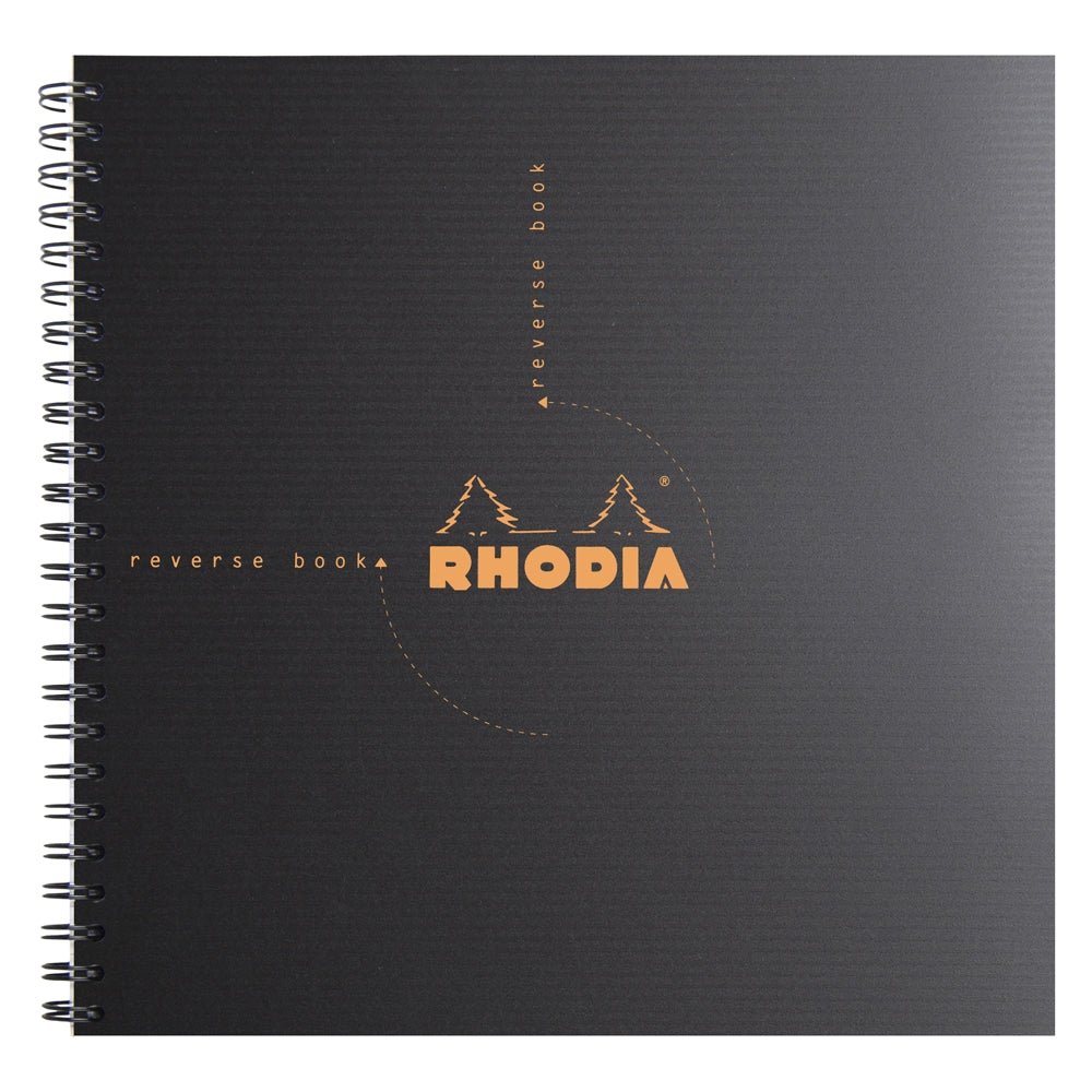 Caderno Quadriculado Reverse Rhodia 21X21cm Capa Preta